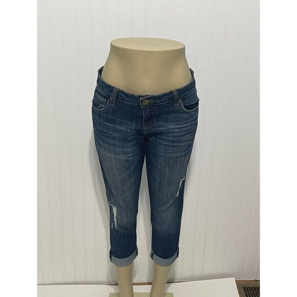 Kut From The Kloth Reese Distressed Denim Ankle Jeans Medium Wash 6 Petite - Picture 13 of 13